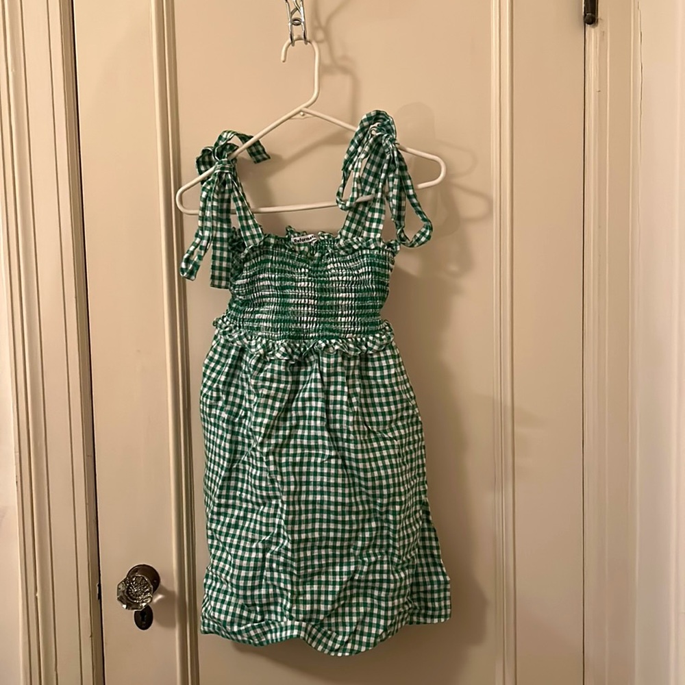 Green Reformation Smocked Mini-Dress